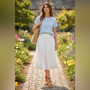 NWT Hazel Medium Anthro lace eyelet midi skirt
